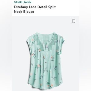 Lace Detail Split Neck Blouse